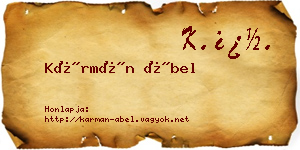 Kármán Ábel névjegykártya